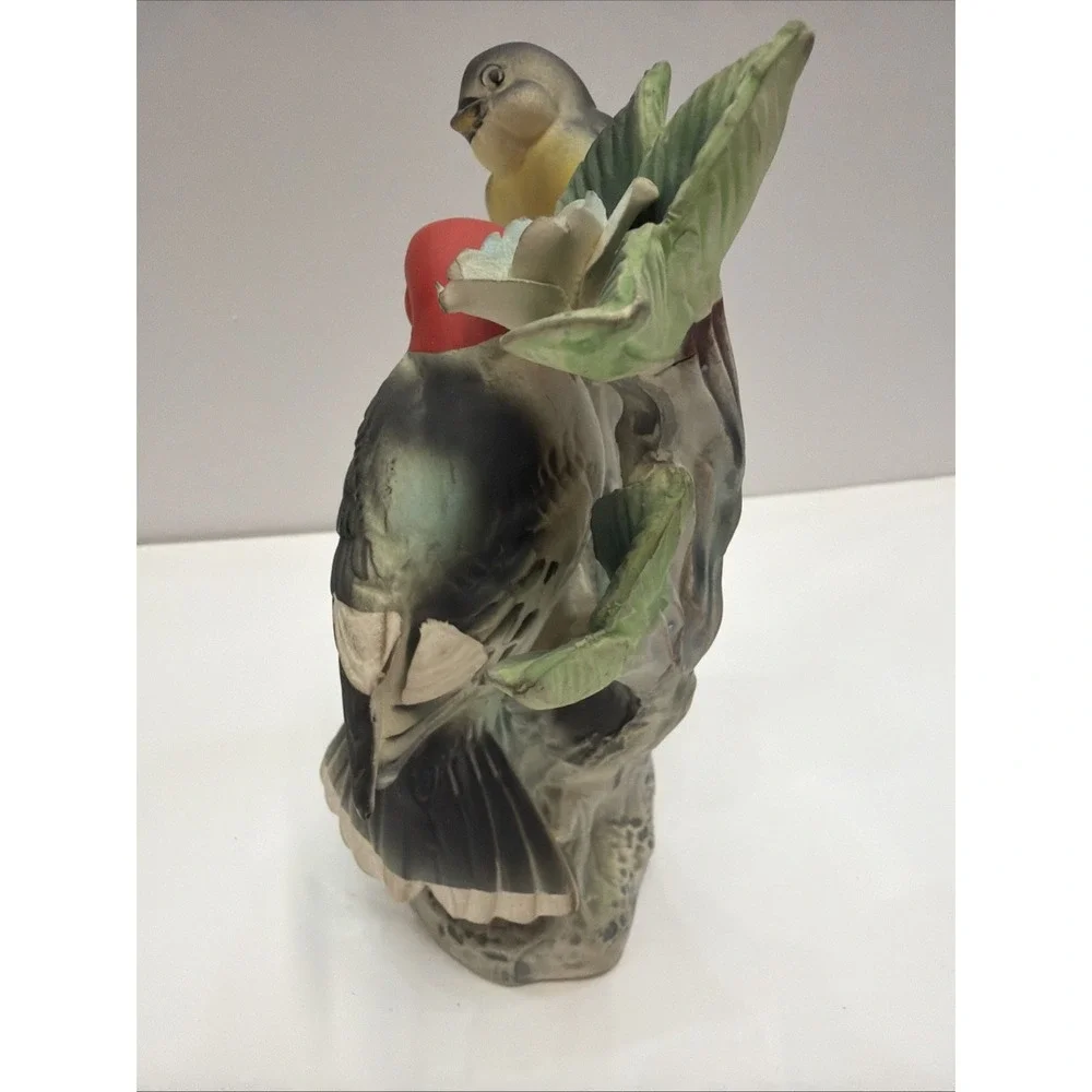 Vintage Enesco Japan Woodpecker Bird Family‎ Figurine Mid Century Import Label